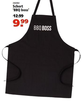 Aanbiedingen Schort bbq boss - Huismerk - Marskramer - Geldig van 01/06/2017 tot 18/06/2017 bij Marskramer