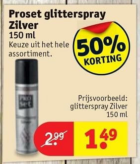 Aanbiedingen Glitterspray zilver - Pro set - Geldig van 30/05/2017 tot 11/06/2017 bij Kruidvat