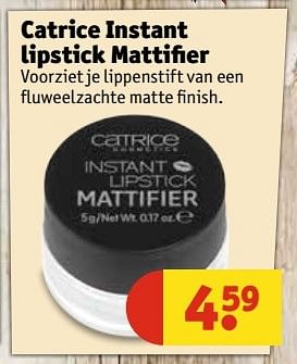 Aanbiedingen Catrice instant lipstick mattifier - Catrice - Geldig van 30/05/2017 tot 11/06/2017 bij Kruidvat