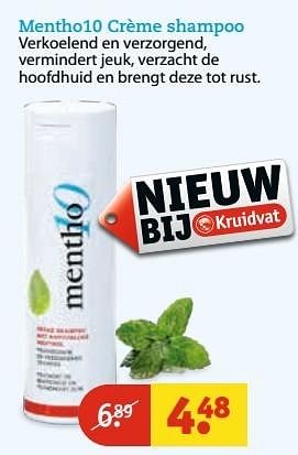 Aanbiedingen Mentho10 crème shampoo - Mentho-10 - Geldig van 30/05/2017 tot 11/06/2017 bij Kruidvat