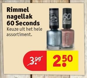 Aanbiedingen Rimmel nagellak 60 seconds - Rimmel - Geldig van 30/05/2017 tot 11/06/2017 bij Kruidvat