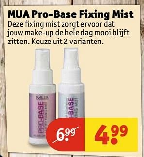 Aanbiedingen Mua pro-base fixing mist - MUA - Geldig van 30/05/2017 tot 11/06/2017 bij Kruidvat