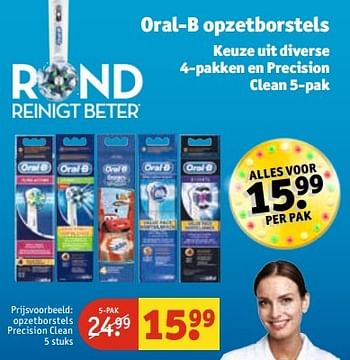 Aanbiedingen Opzetborstels precision clean - Oral-B - Geldig van 30/05/2017 tot 11/06/2017 bij Kruidvat