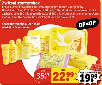 Aanbiedingen Zwitsal startersbox - Zwitsal - Geldig van 30/05/2017 tot 11/06/2017 bij Kruidvat