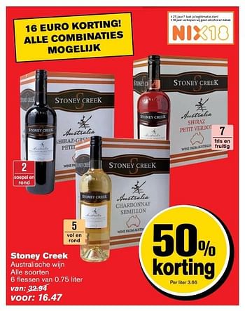 Aanbiedingen Stoney creek - Witte wijnen - Geldig van 31/05/2017 tot 06/06/2017 bij Hoogvliet