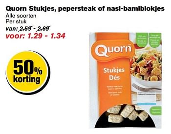 Aanbiedingen Quorn stukjes, pepersteak of nasi-bamiblokjes - Quorn - Geldig van 31/05/2017 tot 06/06/2017 bij Hoogvliet