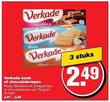 Aanbiedingen Verkade koek of chocoladerepen - Verkade - Geldig van 31/05/2017 tot 06/06/2017 bij Hoogvliet