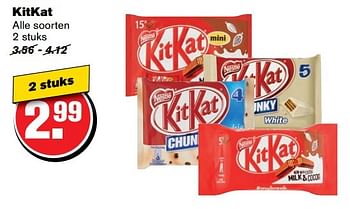 Aanbiedingen Kitkat - Nestlé - Geldig van 31/05/2017 tot 06/06/2017 bij Hoogvliet