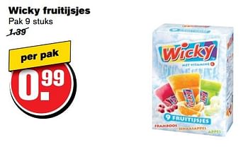 Aanbiedingen Wicky fruitijsjes - Wicky - Geldig van 31/05/2017 tot 06/06/2017 bij Hoogvliet