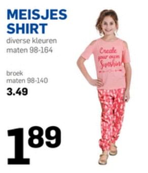 Aanbiedingen Meisjes shirt - Huismerk - Action - Geldig van 31/05/2017 tot 06/06/2017 bij Action
