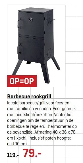 Aanbiedingen Barbecue rookgrill - Huismerk - Multimate - Geldig van 29/05/2017 tot 11/06/2017 bij Multimate