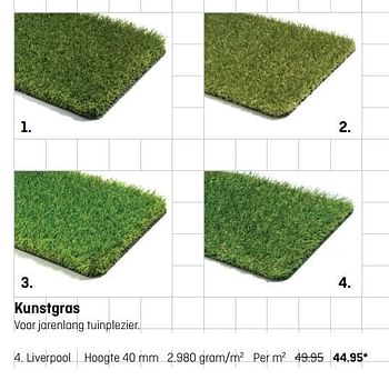 Aanbiedingen Kunstgras voor jarenlang tuinplezier liverpool - Huismerk - Multimate - Geldig van 29/05/2017 tot 11/06/2017 bij Multimate