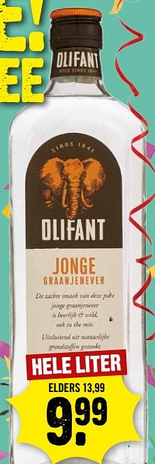 Aanbiedingen Olifant jonge graanjenever - Olifant - Geldig van 04/06/2017 tot 10/06/2017 bij Dirk III