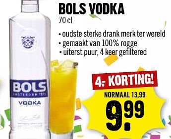 Aanbiedingen Bols vodka - Bols - Geldig van 04/06/2017 tot 10/06/2017 bij Dirk III