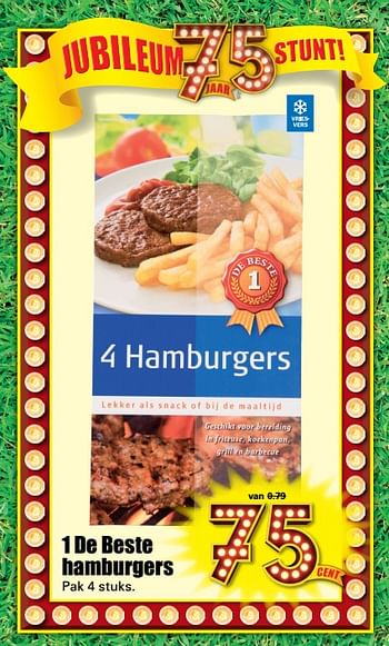 Aanbiedingen 1 de beste hamburgers - 1 de beste - Geldig van 04/06/2017 tot 10/06/2017 bij Lekker Doen