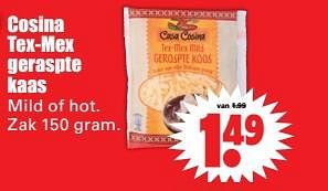 Aanbiedingen Cosina tex-mex geraspte kaas - Casa Cosina - Geldig van 04/06/2017 tot 10/06/2017 bij Lekker Doen