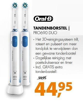 Aanbiedingen Oral-b tandenborstel pro690 duo - Oral-B - Geldig van 03/06/2017 tot 11/06/2017 bij Expert
