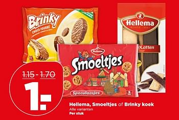 Aanbiedingen Hellema, smoeltjes of brinky koek - Huismerk - Plus - Geldig van 04/06/2017 tot 10/06/2017 bij Plus