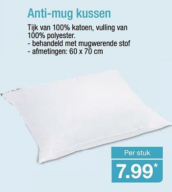 Aanbiedingen Anti-mug kussen - Huismerk - Aldi - Geldig van 04/06/2017 tot 10/06/2017 bij Aldi