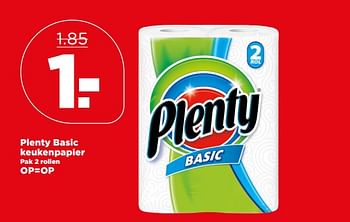 Aanbiedingen Plenty basic keukenpapier - Plenty - Geldig van 04/06/2017 tot 10/06/2017 bij Plus