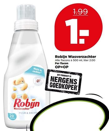 Aanbiedingen Robijn wasverzachter - Robijn - Geldig van 04/06/2017 tot 10/06/2017 bij Plus