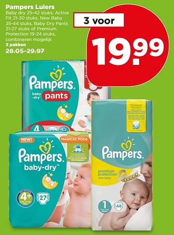 Aanbiedingen Pampers luiers - Pampers - Geldig van 04/06/2017 tot 10/06/2017 bij Plus