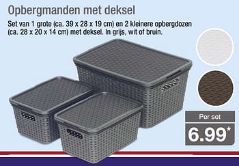 Aanbiedingen Opbergmanden met deksel - Huismerk - Aldi - Geldig van 04/06/2017 tot 10/06/2017 bij Aldi