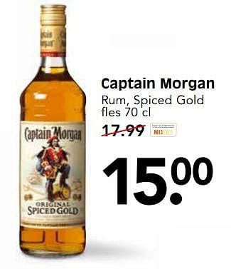 Aanbiedingen Captain morgan rum, spiced gold - Captain Morgan - Geldig van 04/06/2017 tot 10/06/2017 bij Em-té