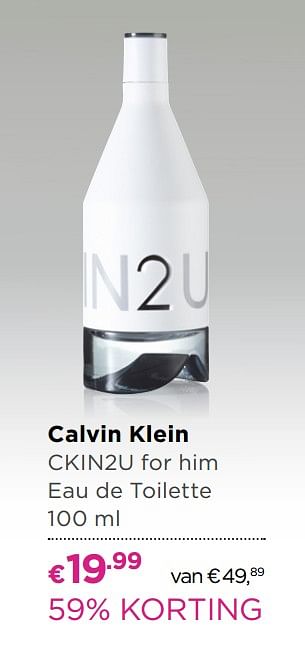 Aanbiedingen Calvin klein ckin2u for him eau de toilette - Calvin Klein - Geldig van 30/05/2017 tot 18/06/2017 bij Ici Paris XL