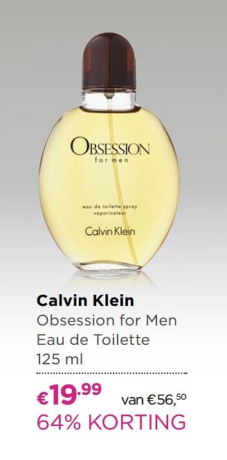 Aanbiedingen Calvin klein obsession for men eau de toilette - Calvin Klein - Geldig van 30/05/2017 tot 18/06/2017 bij Ici Paris XL