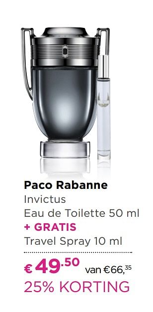 Aanbiedingen Paco rabanne invictus eau de toilette - Paco Rabanne - Geldig van 30/05/2017 tot 18/06/2017 bij Ici Paris XL