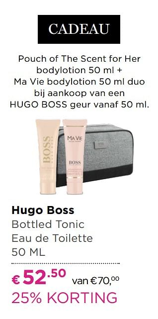 Aanbiedingen Hugo boss bottled tonic eau de toilette - Hugo Boss - Geldig van 30/05/2017 tot 18/06/2017 bij Ici Paris XL