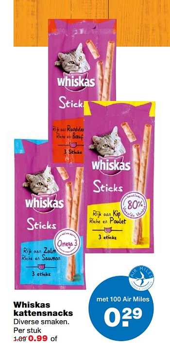 Aanbiedingen Whiskas kattensnacks - Whiskas - Geldig van 01/06/2017 tot 11/06/2017 bij Praxis