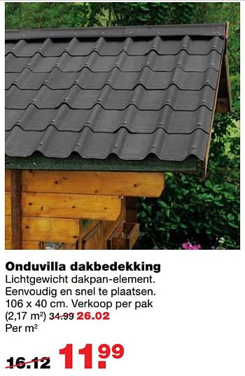 Aanbiedingen Onduvilla dakbedekking - Huismerk - Praxis - Geldig van 01/06/2017 tot 11/06/2017 bij Praxis