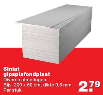 Aanbiedingen Siniat gipsplafondplaat - Siniat - Geldig van 01/06/2017 tot 11/06/2017 bij Praxis