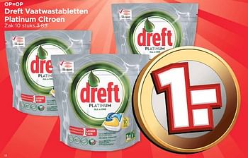 Aanbiedingen Dreft vaatwastabletten platinum citroen - Dreft - Geldig van 04/06/2017 tot 10/06/2017 bij Vomar