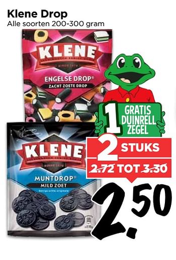 Aanbiedingen Klene drop - Klene - Geldig van 04/06/2017 tot 10/06/2017 bij Vomar