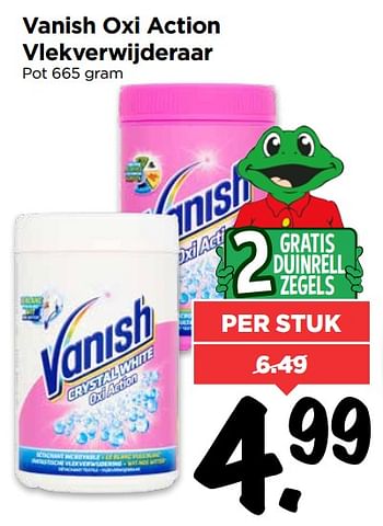 Aanbiedingen Vanish oxi action vlekverwijderaar - Vanish - Geldig van 04/06/2017 tot 10/06/2017 bij Vomar