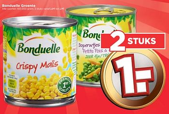 Aanbiedingen Bonduelle groente - Bonduelle - Geldig van 04/06/2017 tot 10/06/2017 bij Vomar