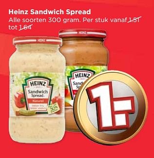 Aanbiedingen Heinz sandwich spread - Heinz - Geldig van 04/06/2017 tot 10/06/2017 bij Vomar