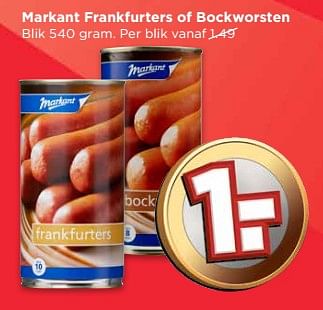 Aanbiedingen Markant frankfurters of bockworsten - Markant - Geldig van 04/06/2017 tot 10/06/2017 bij Vomar
