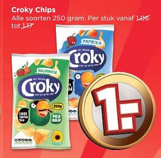 Aanbiedingen Croky chips - Croky - Geldig van 04/06/2017 tot 10/06/2017 bij Vomar