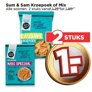 Aanbiedingen Sum + sam kroepoek of mix - Sum&amp;Sam - Geldig van 04/06/2017 tot 10/06/2017 bij Vomar