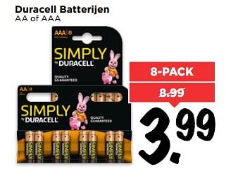 Aanbiedingen Duracell batterijen aa of aaa - Duracell - Geldig van 04/06/2017 tot 10/06/2017 bij Vomar
