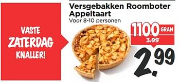 Aanbiedingen Versgebakken roomboter appeltaart - Huismerk Vomar - Geldig van 04/06/2017 tot 10/06/2017 bij Vomar