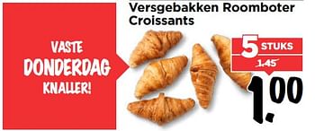 Aanbiedingen Versgebakken roomboter croissants - Huismerk Vomar - Geldig van 04/06/2017 tot 10/06/2017 bij Vomar