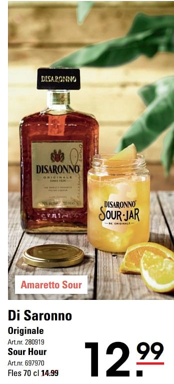 Aanbiedingen Di saronno originale - Disaronno - Geldig van 31/05/2017 tot 19/06/2017 bij Sligro