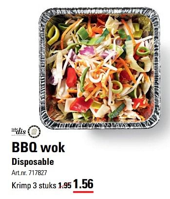 Aanbiedingen Bbq wok disposable - Takedis - Geldig van 31/05/2017 tot 19/06/2017 bij Sligro