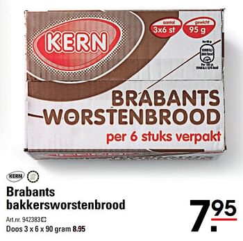 Aanbiedingen Brabants bakkersworstenbrood - Kern - Geldig van 31/05/2017 tot 19/06/2017 bij Sligro