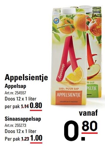 Aanbiedingen Appelsientje appelsap - Appelsientje - Geldig van 31/05/2017 tot 19/06/2017 bij Sligro